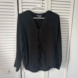 Vince Black V-Neck Long Sleeve Blouse